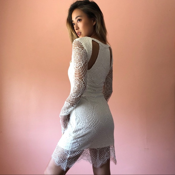 For Love & Lemons Ivory Lace Mini Dress - Picture 2 of 4
